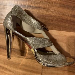 Michael Kors Silver Glittery Evening Shoes
